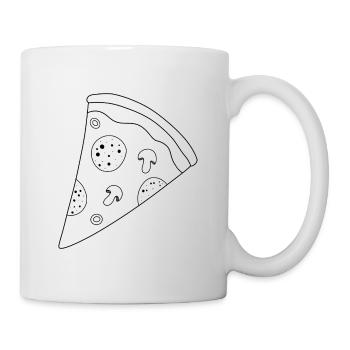 black pizza slice silhouette - Mug - white - Right