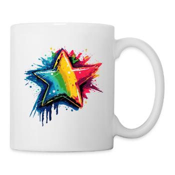 Star Rainbow Motif - Mug - white - Right