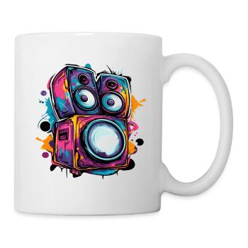 Musikanlage retro vintag music - Tasse - Weiß - Rechts