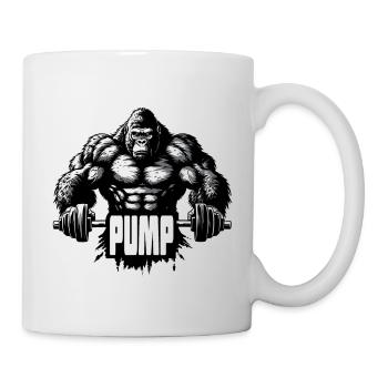 Gorilla pump gym dumbbell power lifting - Mug - white - Right