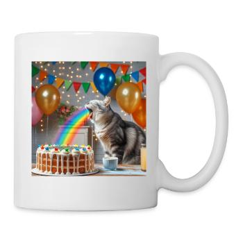 Chat Arc-en-ciel - Mug blanc - blanc - Droite