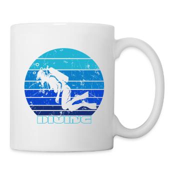 Taucher tauchen diving unterwasser - Tasse - Weiß - Rechts