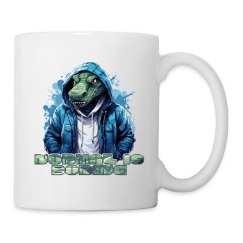 Krokodil Aligator - normal is boring - Tasse - Weiß - Rechts