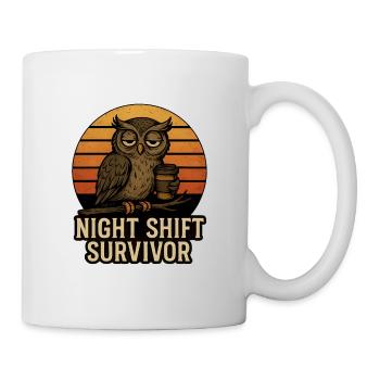 Übernächtigte Eule - Night Shift Survivor - Tasse - Weiß - Rechts