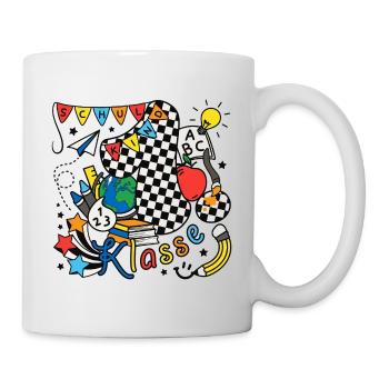 Schulkind 2026 Einschulung erste Klasse Doodle - Tasse - Weiß - Rechts
