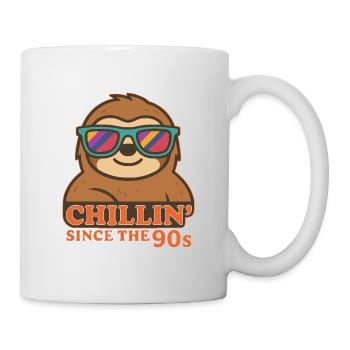 Chillin' since the 90s – Retro Sloth Shirt - Mug - white - Right
