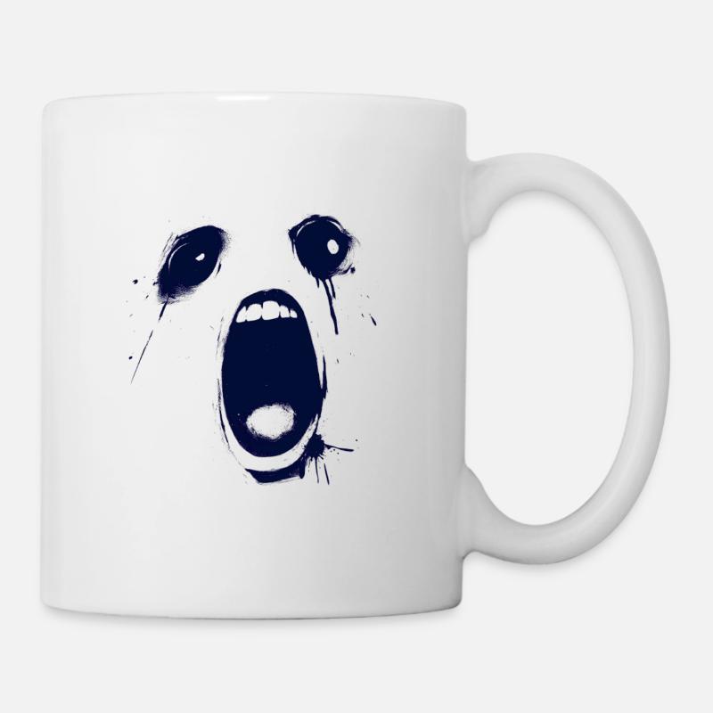 Gesicht mit schreiendem Mund - Face - Tasse - Weiß