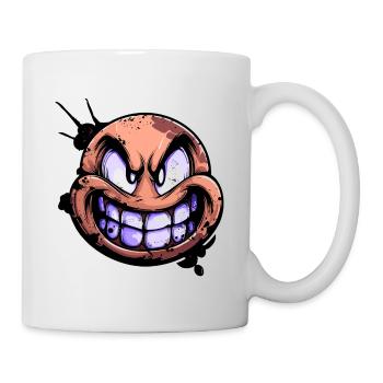 Grimmig Gesicht mit Zähne - Tasse - Weiß - Rechts
