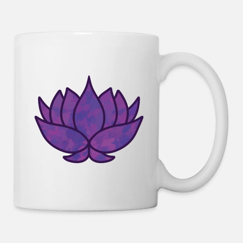 Lotusblume Lila Blau - Tasse - Weiß