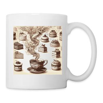 Tasse de thé fumante - Mug blanc - blanc - Droite