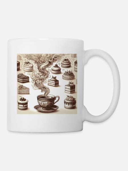 Tasse de thé fumante - Mug blanc - blanc