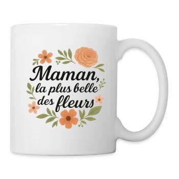 Mama, die schönste Blume - Tasse - Weiß - Rechts