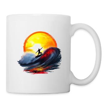 Surfen bis in den Sonnenuntergang - Tasse - Weiß - Rechts