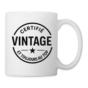 Certified vintage and always on top - Mug - white - Right