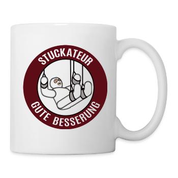 Gute Besserung Stuckateur Alles Gute Gesundheit - Tasse - Weiß - Rechts