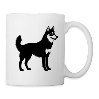 Husky Sled Dog Dog Motif Pet Silhouette - Mug - white - Right