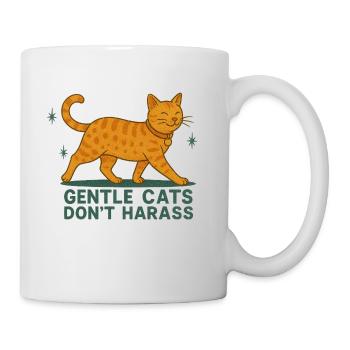 Gentle Cats Don't Harass – Statement Cat Shirt - Mug - white - Right