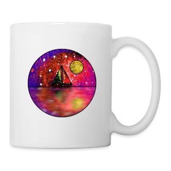 Kosmische Segelszene - Tasse - Weiß - Rechts