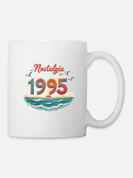 Nostalgia 1995 – Retro Sunset Design - Mug - white