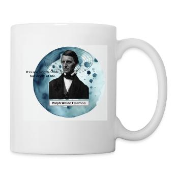 Depth of Life – Ralph Waldo Emerson Quote - Mug - white - Right