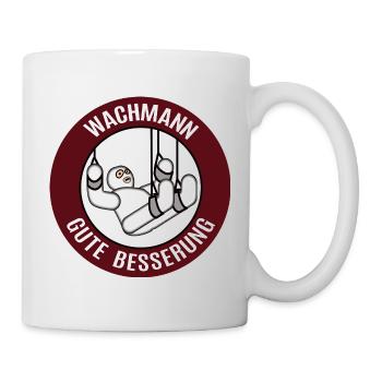Gute Besserung Wachmann Alles Gute Gesundheit - Tasse - Weiß - Rechts