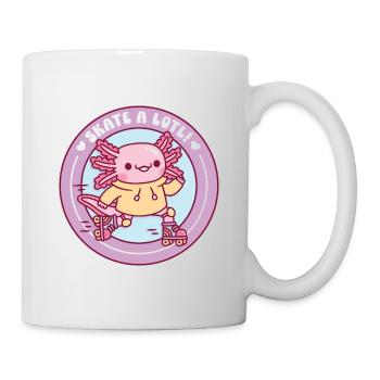 Cute Axolotl Roller Skating Skate A Lotl Funny Pun - Mug - white - Right