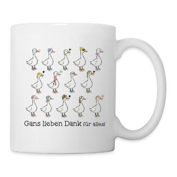 Gans lieben dank Abschiedsgeschenk Dankeschön - Tasse - Weiß - Rechts