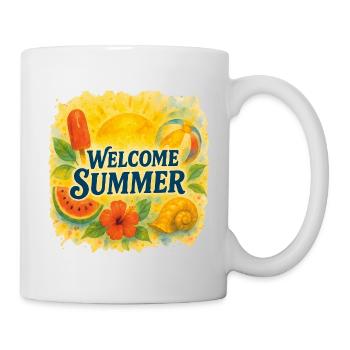 Chemise d’été de bienvenue | Motif aquarelle joyeux - Mug blanc - blanc - Droite