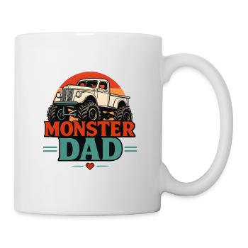 Vintage Sonnenuntergang Retro Monster Truck Vater - Tasse - Weiß - Rechts
