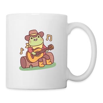 Cute Frog With Cowboy Hat and Guitar - Mug - white - Right