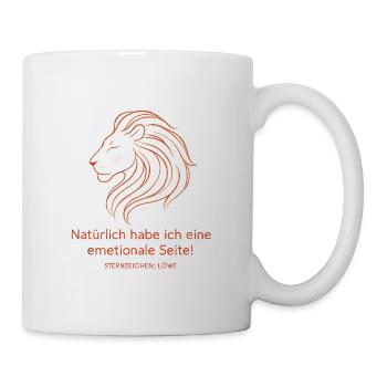Löwe Sternzeichen - Emotionale Seite Spruch - Tasse - Weiß - Rechts