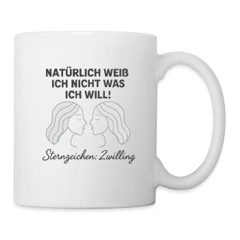 Zwilling Sternzeichen - Ich Weiß Nicht Was Ich Wil - Tasse - Weiß - Rechts