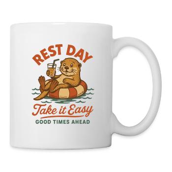 Seeotter Rest Day – Lustiges Faulenzen & Sommerdes - Tasse - Weiß - Rechts