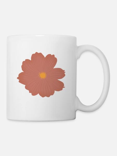 Rosa Blume - Tasse - Weiß