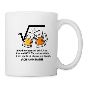Bier Mathe Humor - Kein Rausch Mathematisch - Tasse - Weiß - Rechts