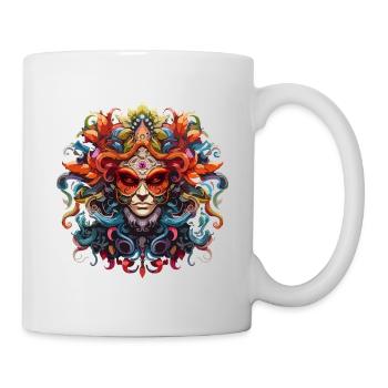 Ornament-Maske - Tasse - Weiß - Rechts