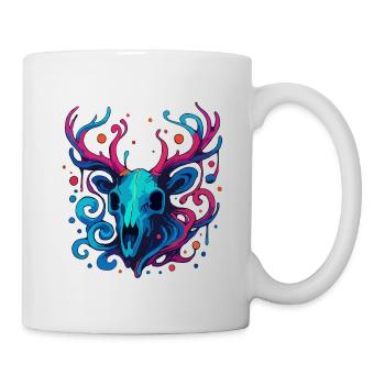 Crâne de bois de cerf - Mug blanc - blanc - Droite
