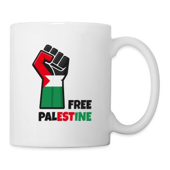 Poing levé avec drapeau palestine. Free Palestine - Mug blanc - blanc - Droite