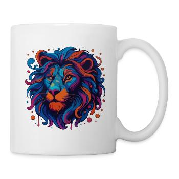 Neon Löwe - Tasse - Weiß - Rechts