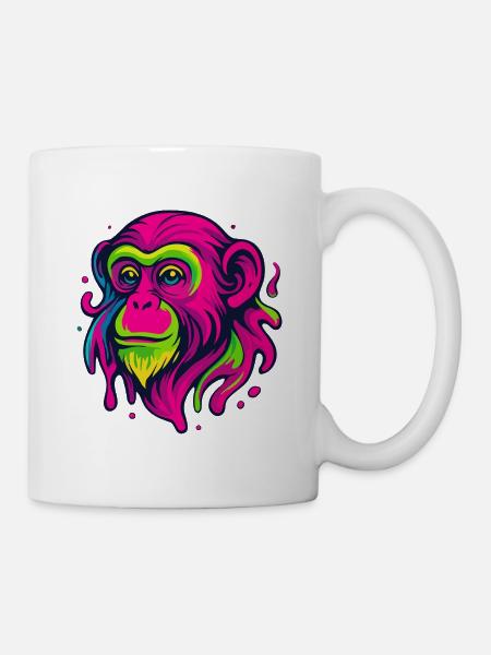 Neon Affe - Tasse - Weiß