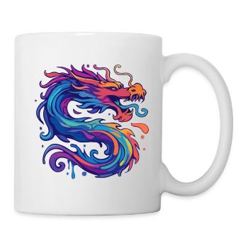Neon Drache - Tasse - Weiß - Rechts
