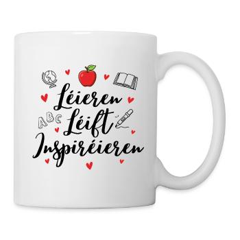 Lehren, lieben, inspirieren – Geschenk für Lehrer - Tasse - Weiß - Rechts