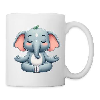 Buddhistische Elefanten Yoga Entspannung  - Tasse - Weiß - Rechts