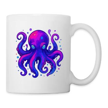 Poulpe néon - Mug blanc - blanc - Droite