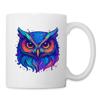 Neon-Eule - Tasse - Weiß - Rechts