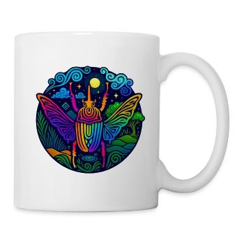Mystischer Kaefer T-Shirt – Spirit Animal, Mond - Tasse - Weiß - Rechts