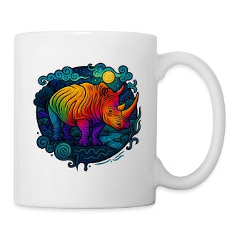 Regenbogen-Nashorn – Spirituelles Krafttier Design - Tasse - Weiß - Rechts