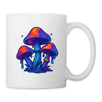 Neon Pilzgruppe - Tasse - Weiß - Rechts