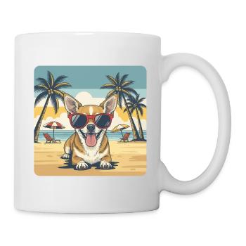 Chihuahua Beach Dog with Sunglasses - Mug - white - Right