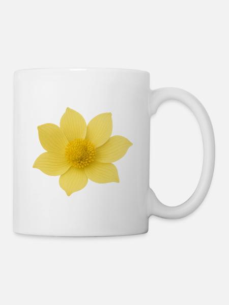 Yellow flower with soft petals - Mug - white